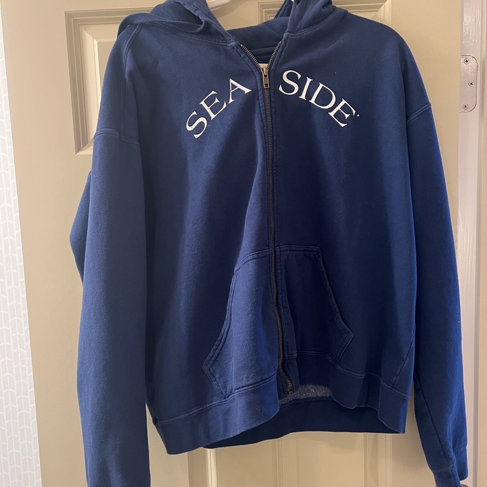 navy seaside zip up from comfort colors